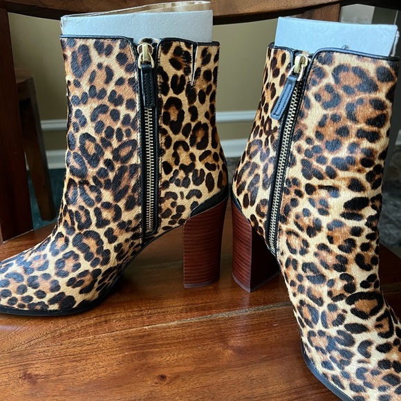 Katherine Kelly Jaymie Natural Calf Hair Leopard Print Boots - Picture 9 of 14